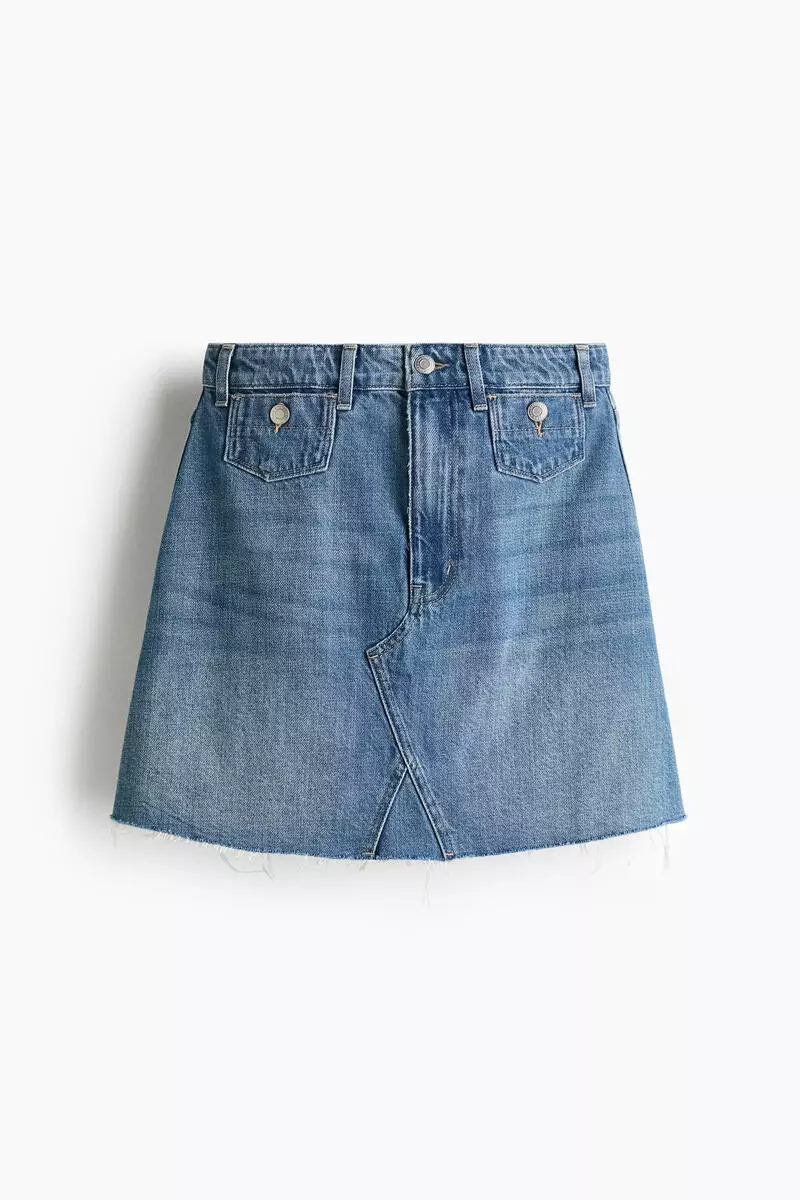 A-line denim skirt