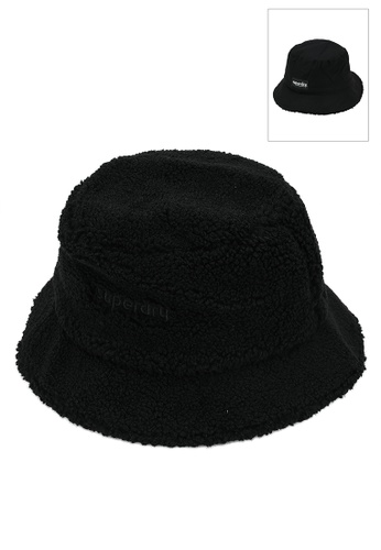 Superdry black Vintage Fleece Bucket Hat - Original & Vintage 10652AC9259054GS_1