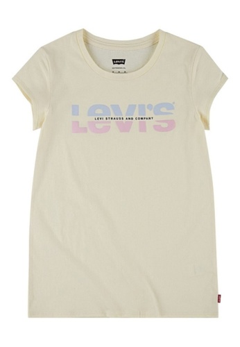 Levi's brown Levi's Girl's Gradient Logo Print Short Sleeves Tee - Lemon Icing 5A0C7KA840D139GS_1