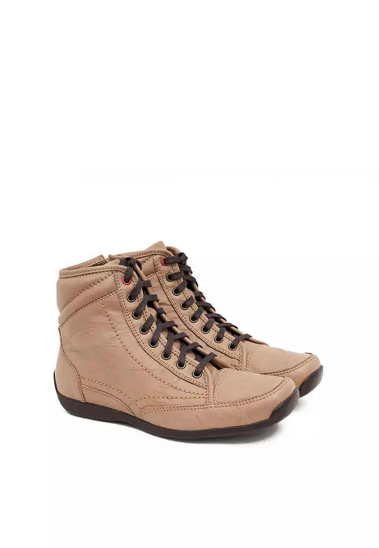 Sepatu Wanita Boots Casual Gino Mariani Elario 2 Warm Taupe