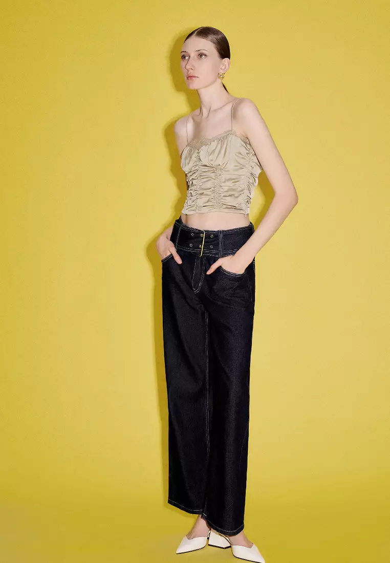 Ruched V-Neck Cami Top