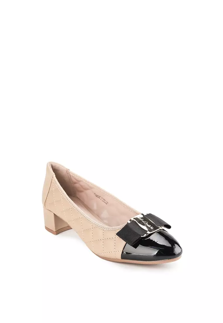 REGINA J2386-2 HEEL SHOES LIGHT BROWN/BLACK