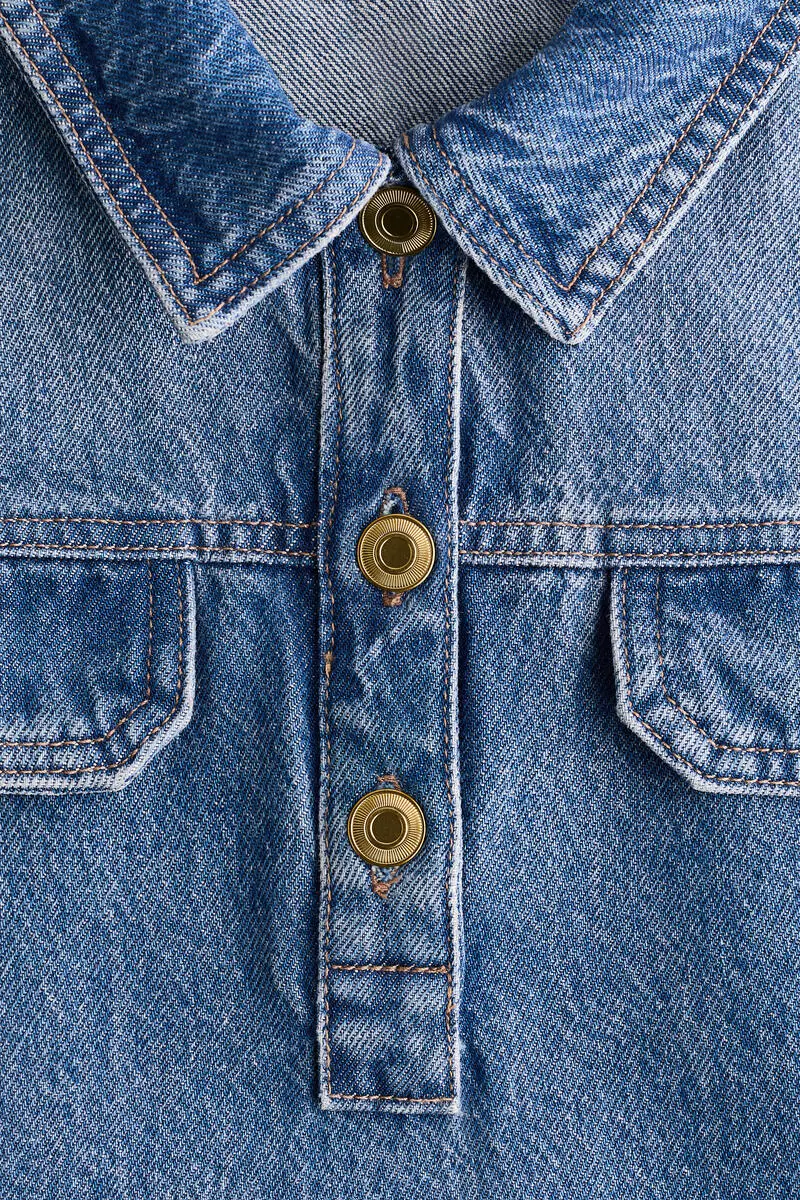 Collared denim dress
