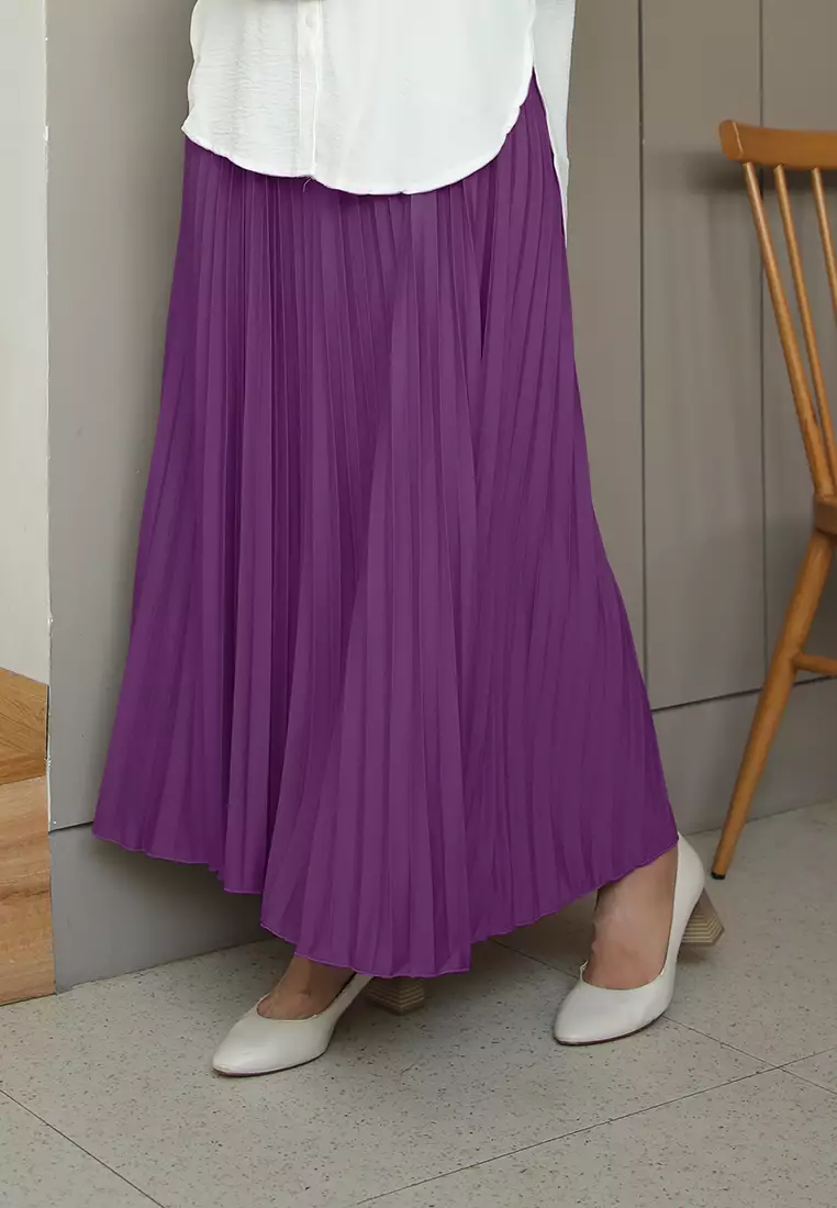 Cotton Bee - Rok Plisket Niana Aline Basic - Grape Jam