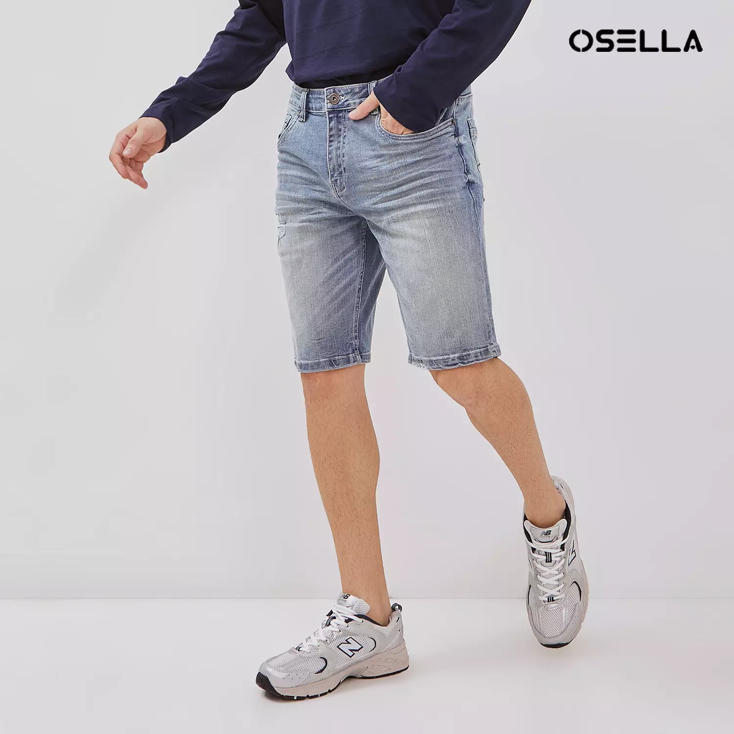 Jual Osella New Osella Keith Short Denim Jeans In Light Blue Wash A Jeans Pendek