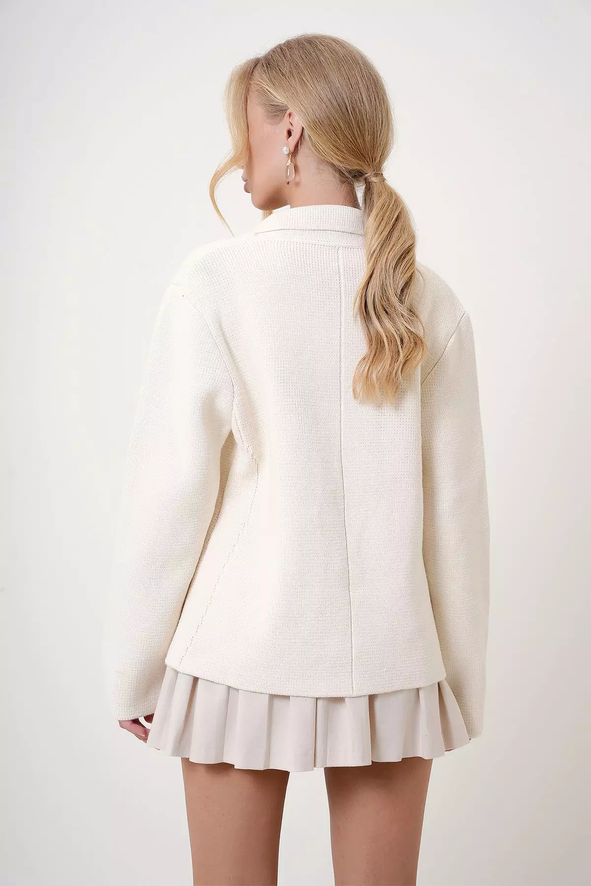 Beige Straight Comfort Jacket