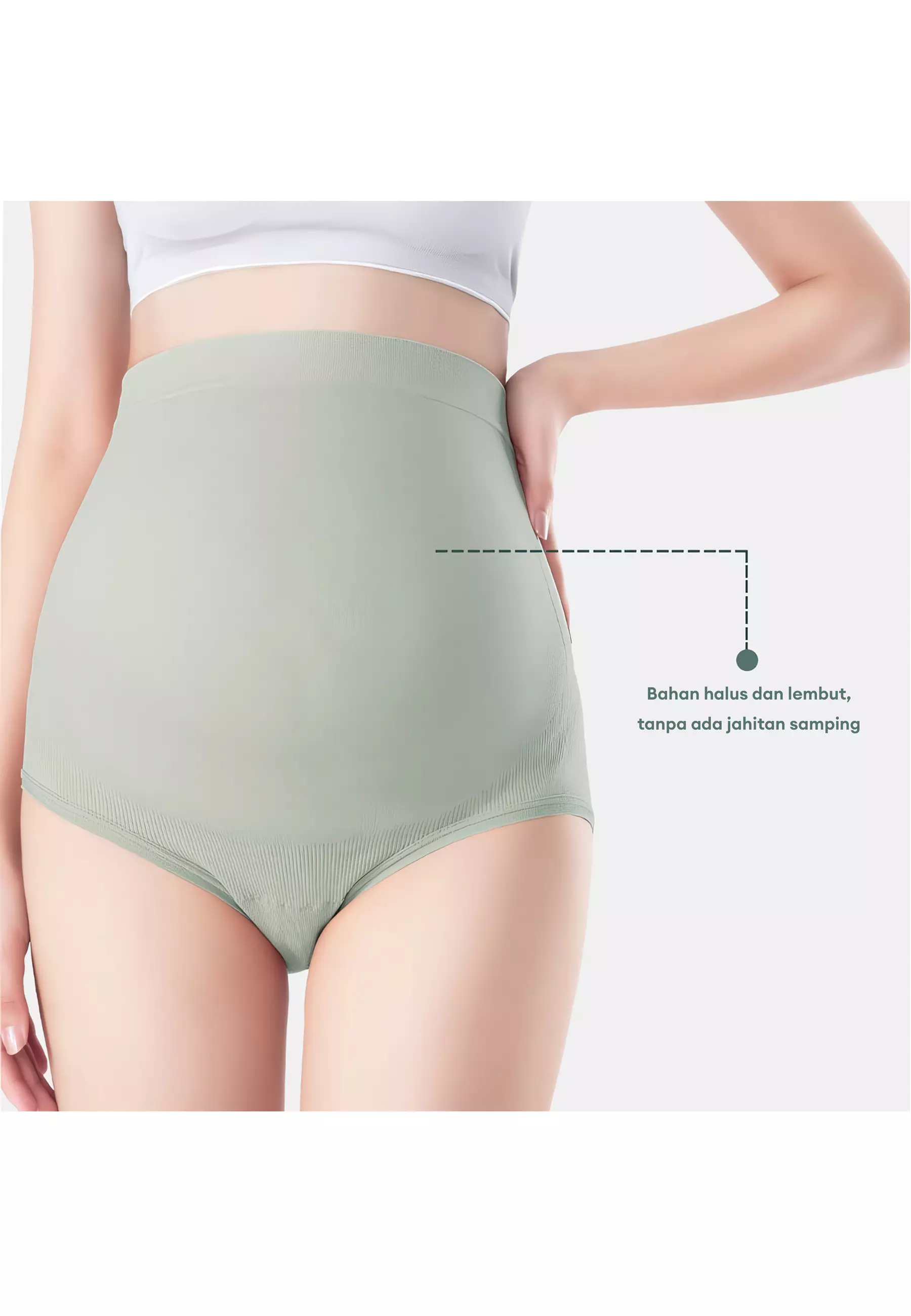 Wimiu 3PCS Celana Dalam CD Maternity High Waist Korset Panties Maxi Seamless Panty Pakaian Dalam Hamil Wanita 300109
