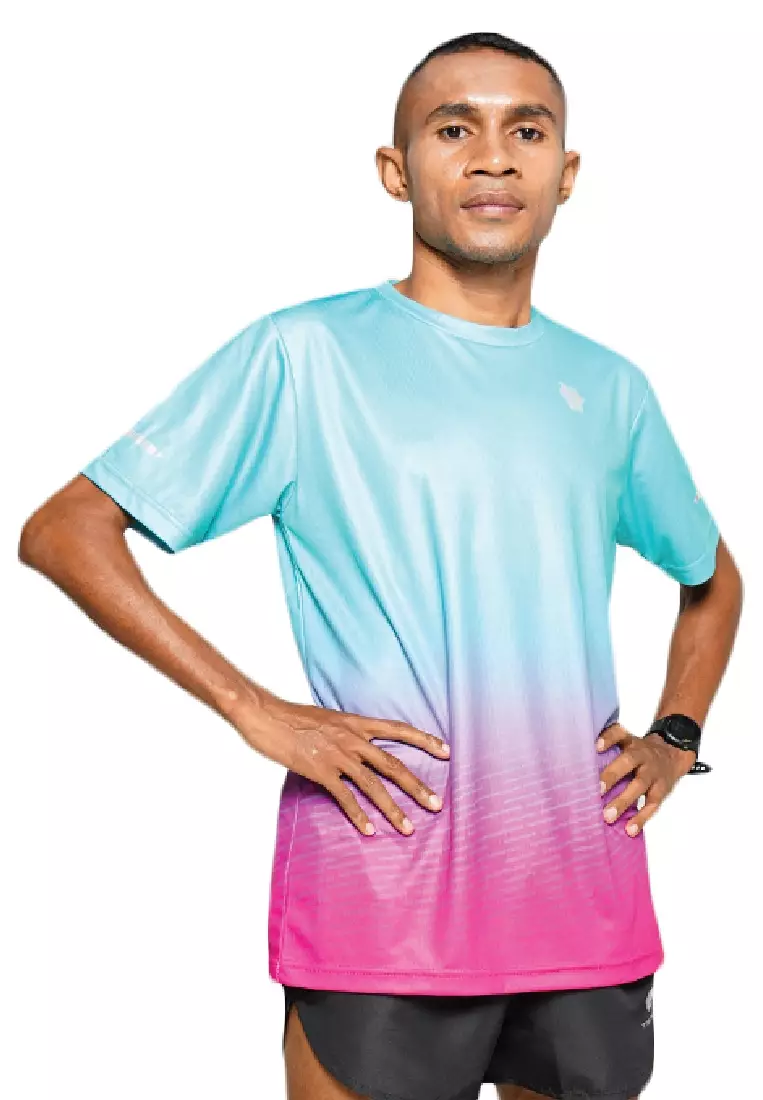 Tiento Baju Lari Ringan Jersey Running Anti UV Pria Dry Fit Lengan Pendek Airlite Greenpop