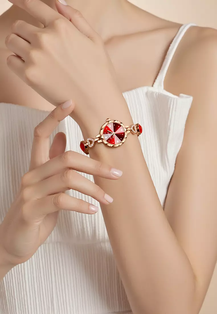 Jam Tangan Wanita Tali Stainless Steel Original Berlian Tali Gelang Jam Tangan Cewek rosered