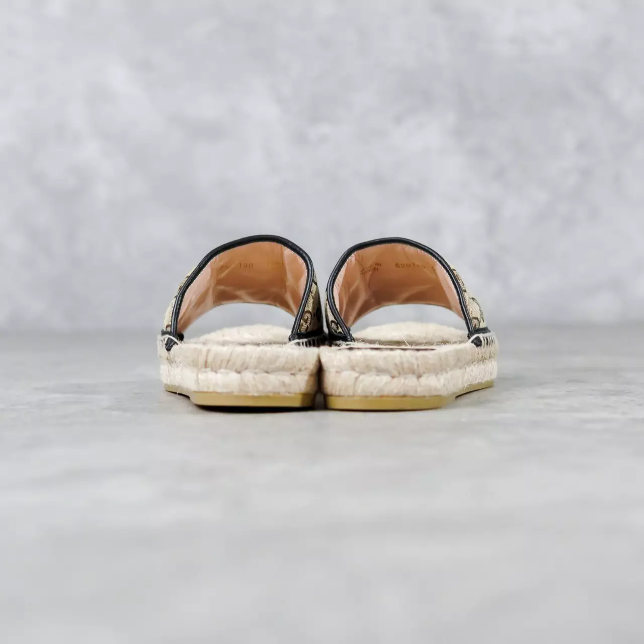 Sandal GUCCI GG MARMONT GHW MONOGRAM BROWN ESPADRILLES SANDAL 100% ORIGINAL