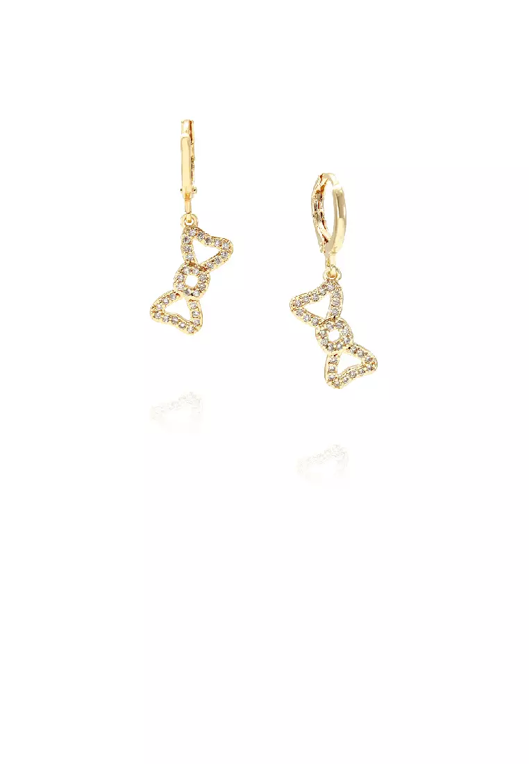 Gold online ribbon earrings