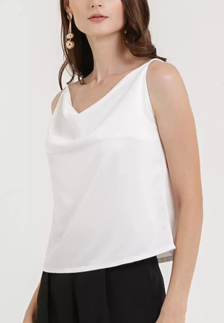 Drapery Tank Top in White