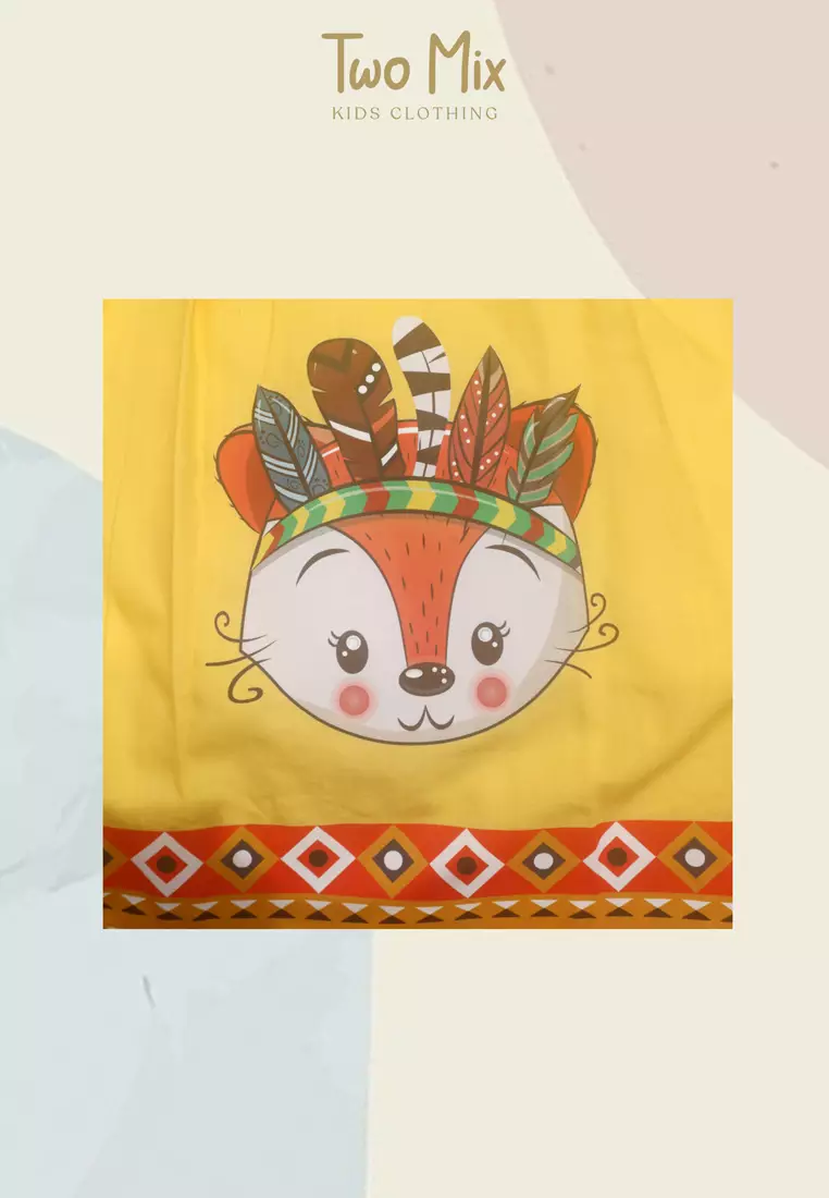 Two Mix Dress Anak Perempuan  - Gaun Anak Bahan Katun usia 1-12 tahun 4212