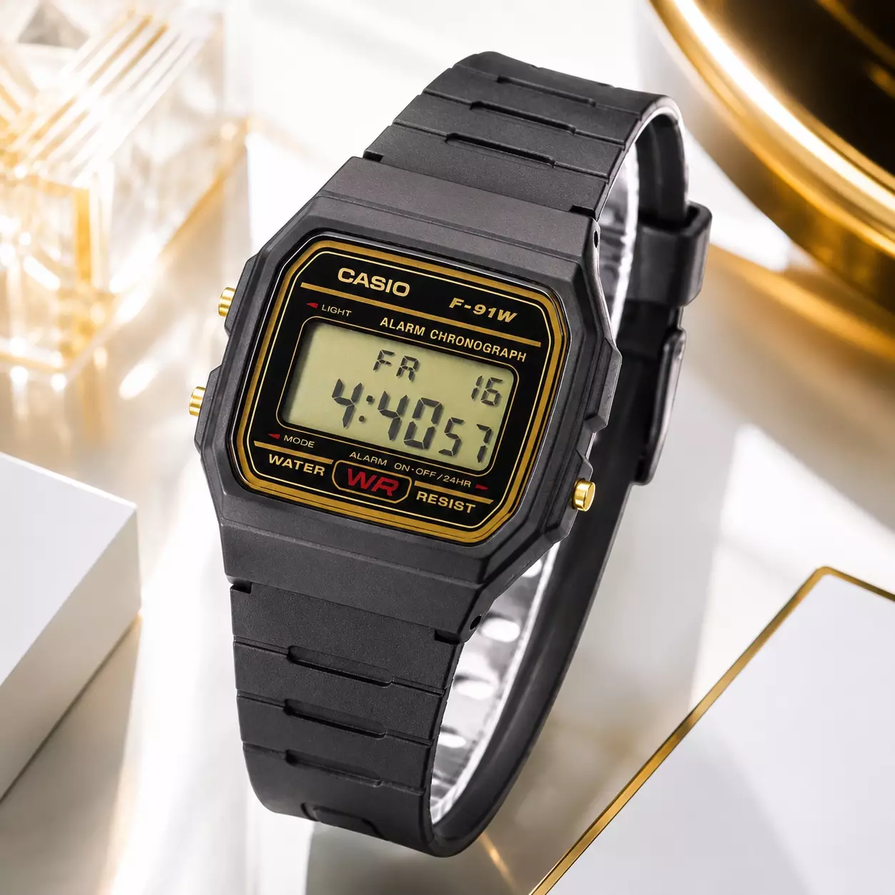 Casio F-91WG-9QDF Rubber Black Digital