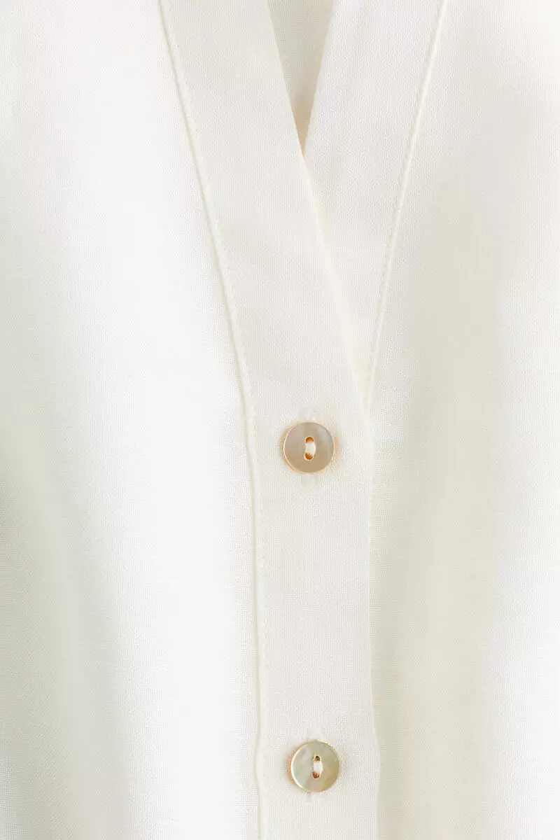 Sleeveless linen-blend shirt