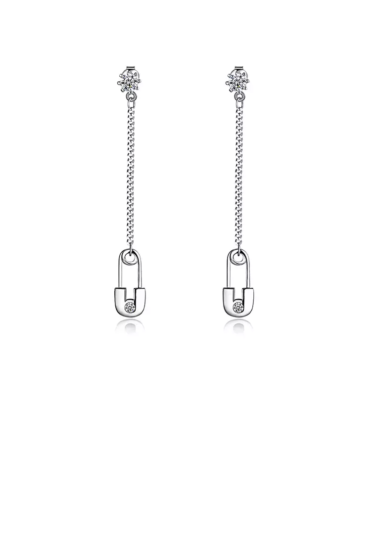 White tassel hotsell clip on earrings