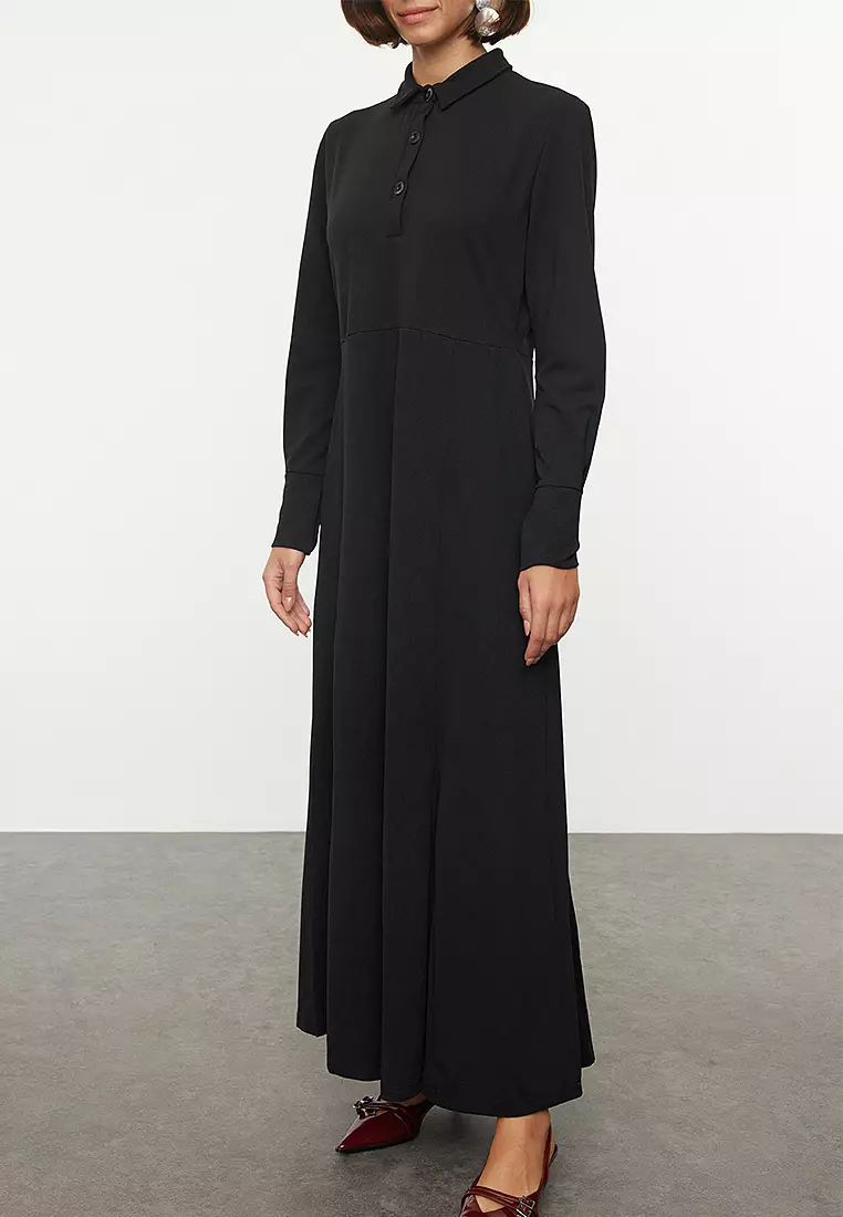 Modest Collared Maxi Shirt Dress