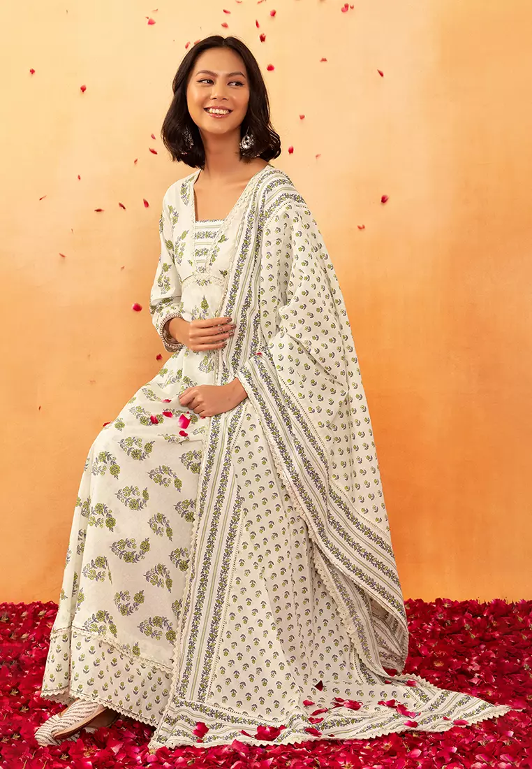 White cotton anarkali outlet