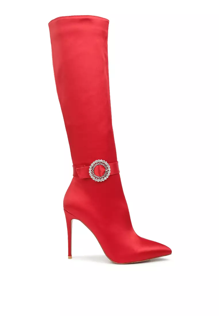 Red boots top high