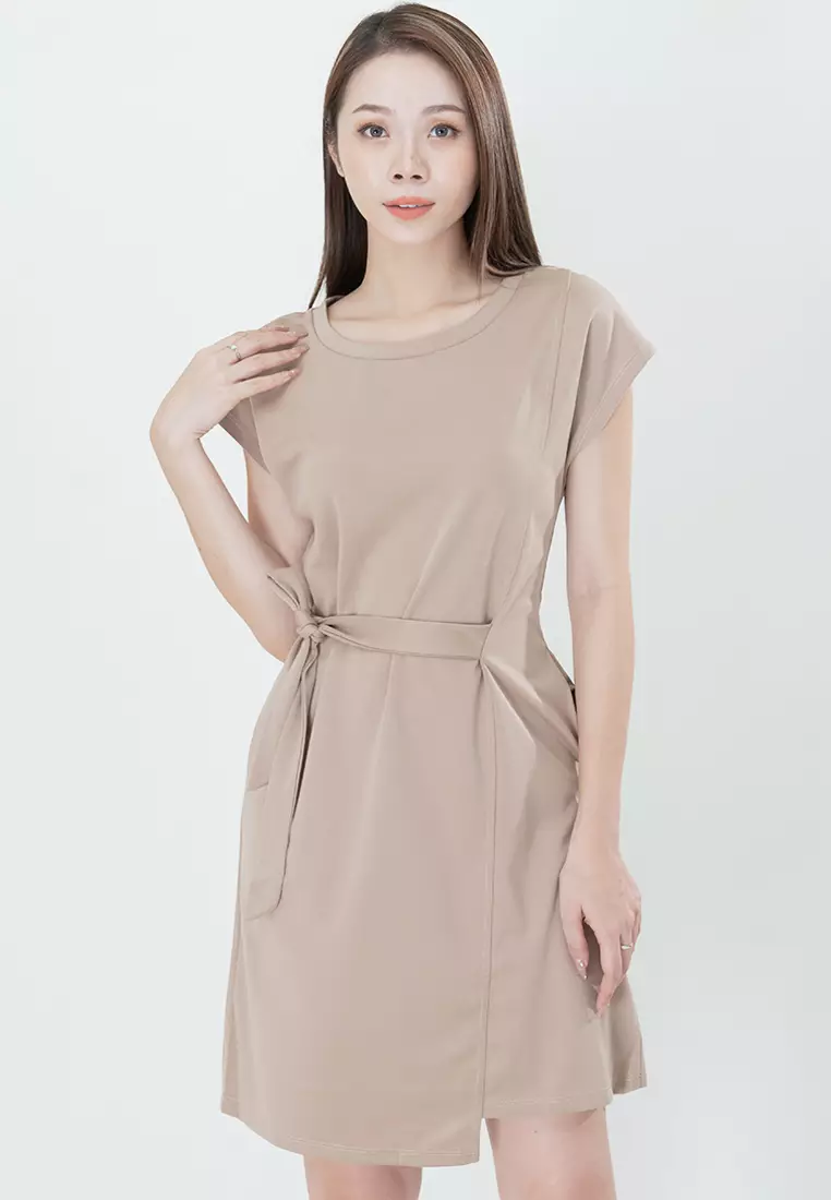 棉质短袖迷你连衣裙