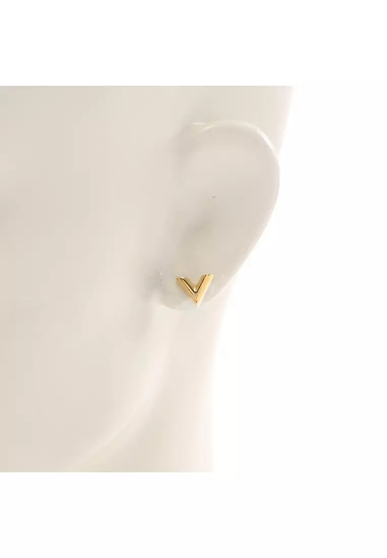 Buy Louis Vuitton Pre-loved LOUIS VUITTON studs earrings Essential V  earrings GP gold 2023 Online