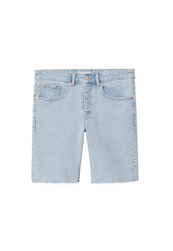 MANGO KIDS blue Frayed Hem Denim Shorts 53462KA9F521E1GS_1