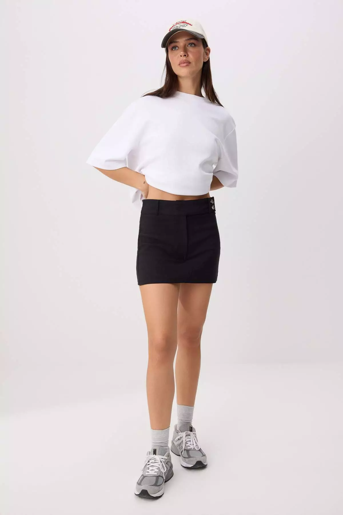 Black Mini Stretchy Fabric Shorts Skirt Shorts & Bermuda Twoss26Sr00232