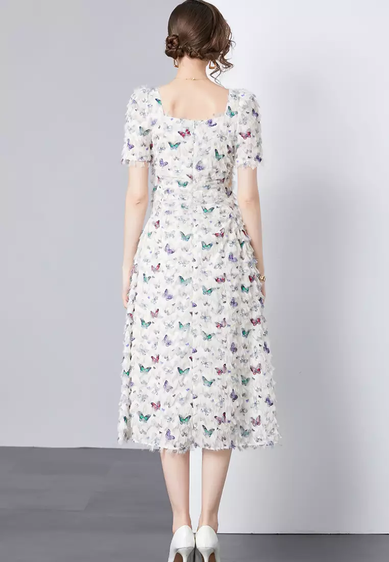 2024 new sweet butterfly pattern dress K071708