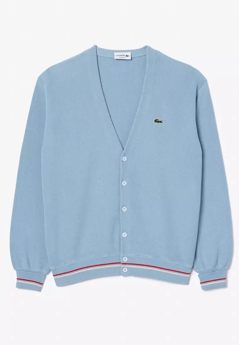Buy Lacoste Relaxed Fit Stripe Detail Cotton Cardigan 2026 Online