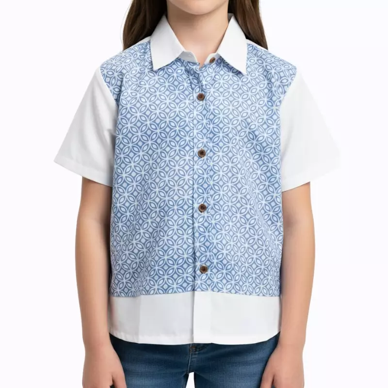  Blouse Batik Anak Perempuan - Bhatara Batik Atlanta - Baju Batik Modern Lengan Pendek