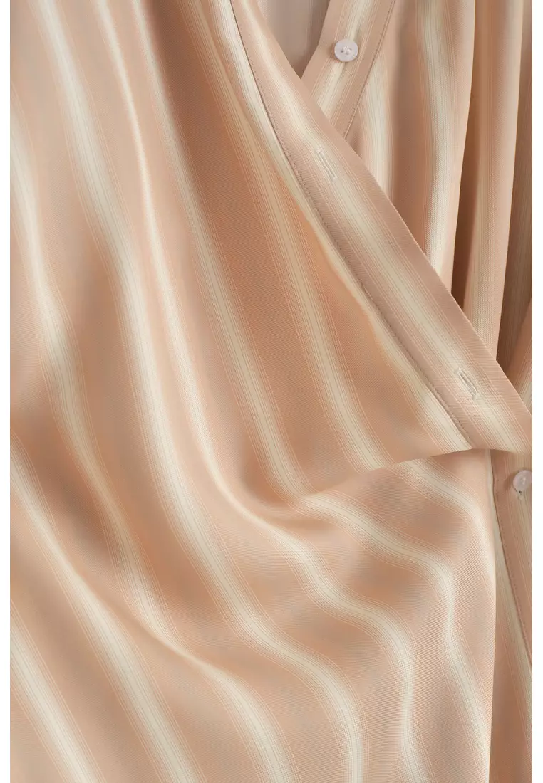 WRAP MIDI SHIRT DRESS