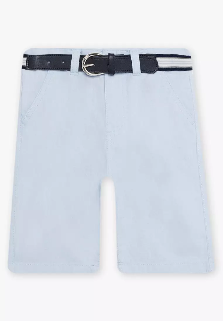 White cheap buckle shorts