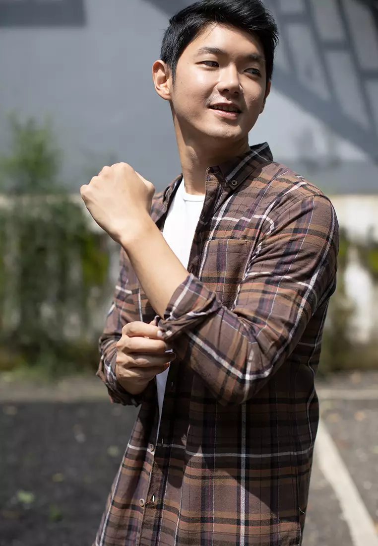 kemeja Flannel Cotton Tangan Panjang OXCON OX14