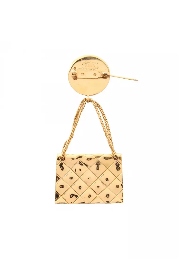 Pre-Loved Chanel coco mark bag motif brooch GP gold 23
