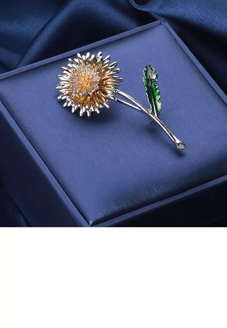 Buy Glamorousky Fashion Temperament Enamel Dandelion Brooch 2024