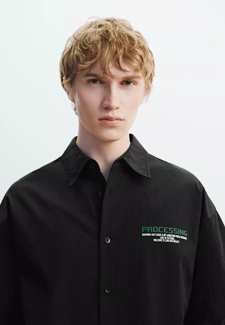 合体型开襟衬衫