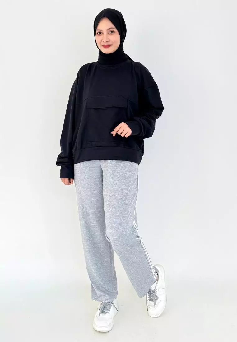 Set Sporty Daily (Setelan Training Sweatpants) HITAM - ABUMUDA