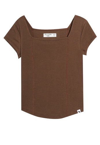 Abercrombie & Fitch brown Slim Square Neck Tee 70D8EKA568CFD0GS_1
