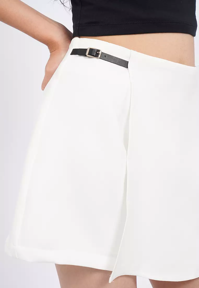 Wrap Skort with Side Belt Details