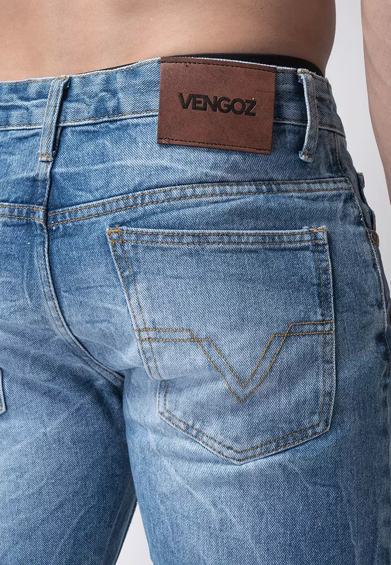 Tapered Fit Jeans Premium Blue Wash