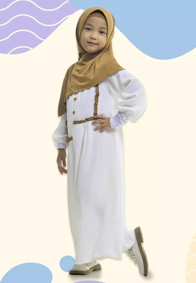 Rabbani - Baju Muslim Anak Gamis Bani Batuta Cantya Z1M Exclusive BW-Coklat