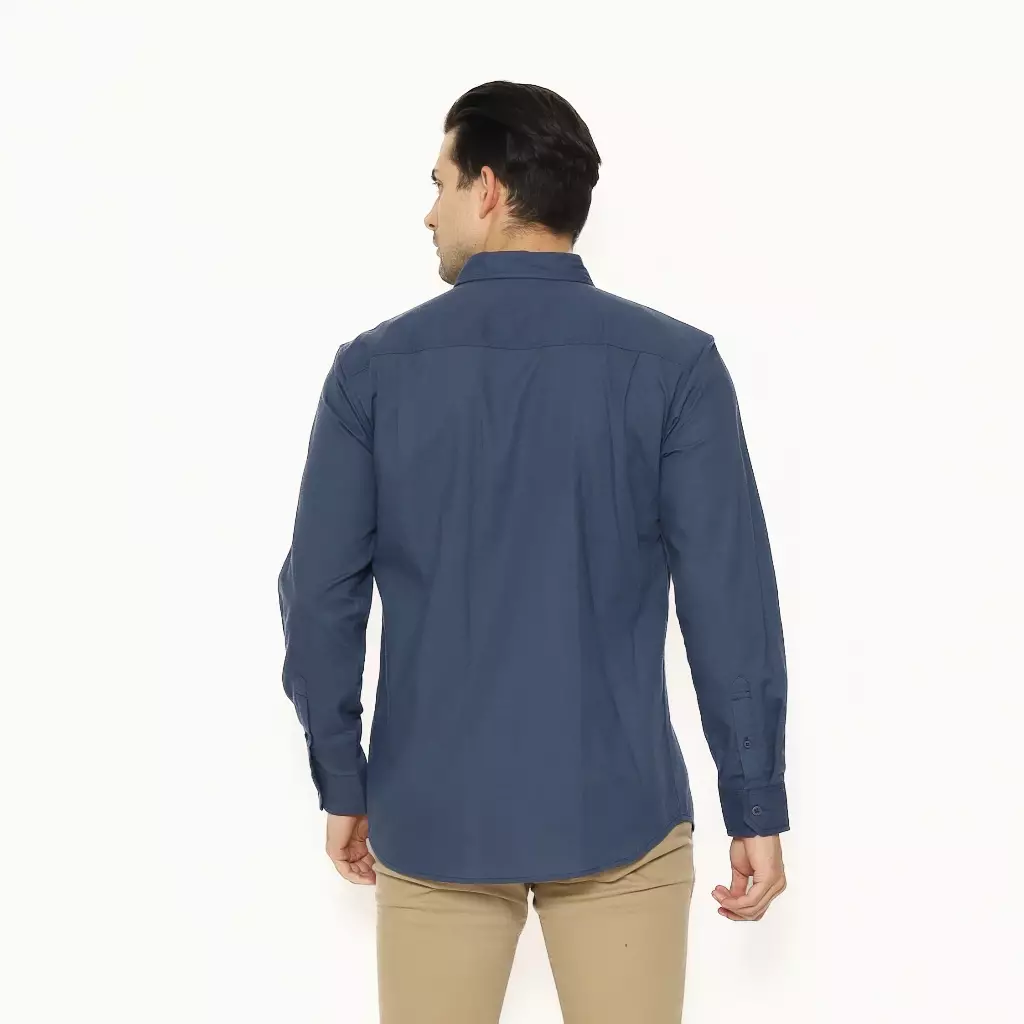 AMK Kemeja Pria Lengan Panjang SHS Benjamin L/s Navy Blue