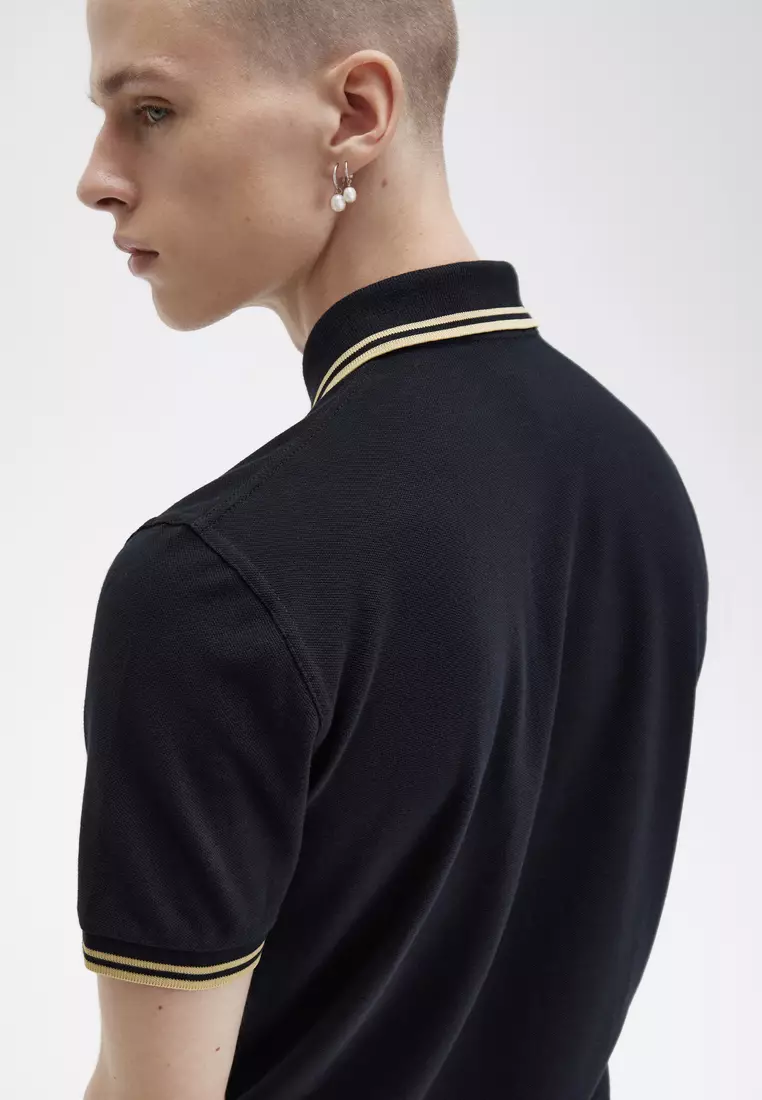 ★FRED PERRY★ M12 Twin Tip Fred Perry Shirt Black Champagne M12 - Black / Champagne / Champagne | The Fred Perry Shirt