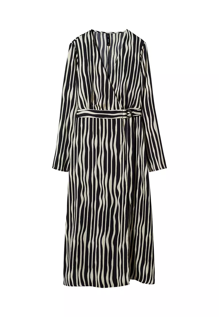Mango striped midi online dress