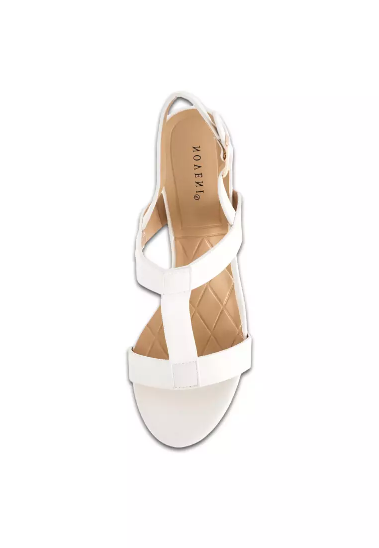 Women Sling Back Faux Leather Strap Casual Heels - 240290162