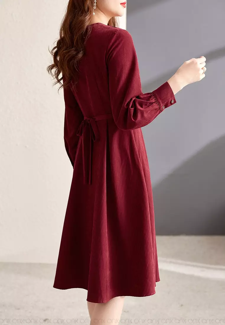 Elegant v neck best sale dresses