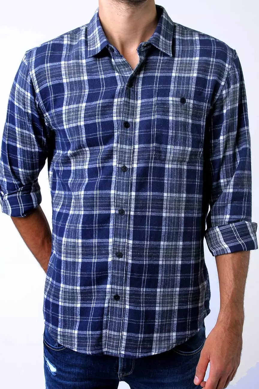 Kemeja Flanel Pria Piggy