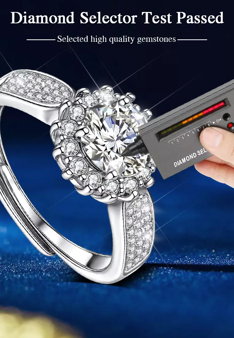 Cincin Wanita Berlian Fashion Elegan Perhiasan Cewek Original Free Size Cincin Tunangan Hadiah