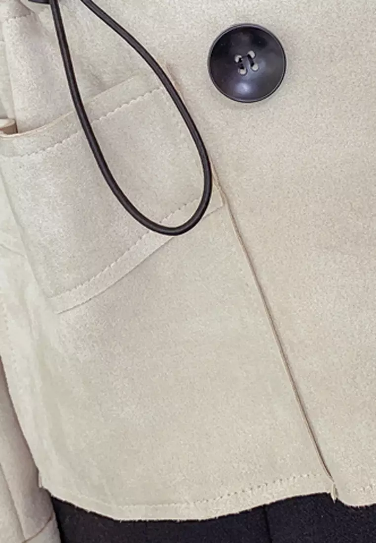 Double Breasted Suede Coat Jacket