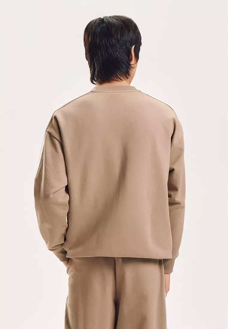 Relaxed Fit Pullover Sweater with Embroidery